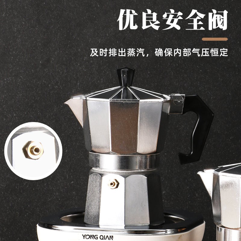 Moka Pot Outdoor Home Office Aluminum Moka Pot Espresso Pot Octagonal Moka Pot - Image 4