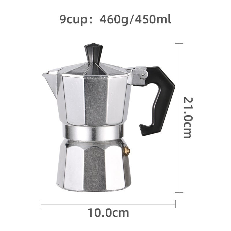 Moka Pot Outdoor Home Office Aluminum Moka Pot Espresso Pot Octagonal Moka Pot - Image 1