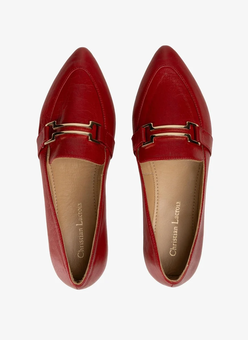 Christian Lacroix Christian Lacroix Women's Leather Loafers - Red