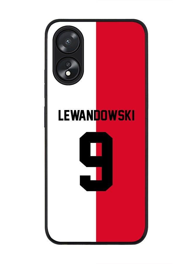 Stylizedd Rugged Black Edge case for Oppo A18 / Oppo A38,Slim fit Flexible Cover - Football Team - Poland, Player Name - Lewandowski - Image 1