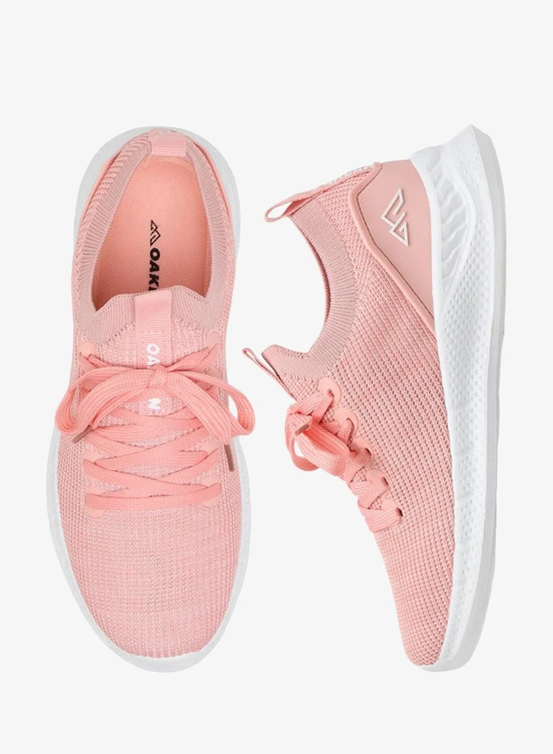 Oaklan by Shoexpress PINK Textured Sports Shoes with Lace-Up Closure for Women | Best Price UAE