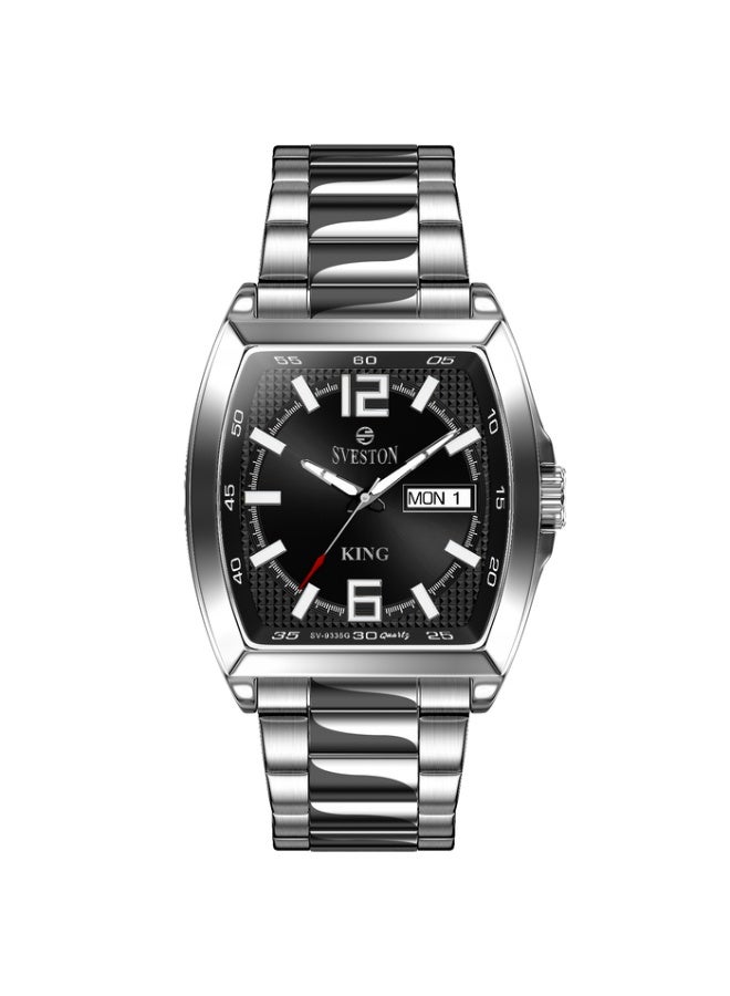 سيفيستون ساعة Sveston King هي ساعة رجالية مصنوعة من الفولاذ المقاوم للصدأ بقطر 38 ملم وتأتي مع علبة ساعة فاخرة. - Image 2