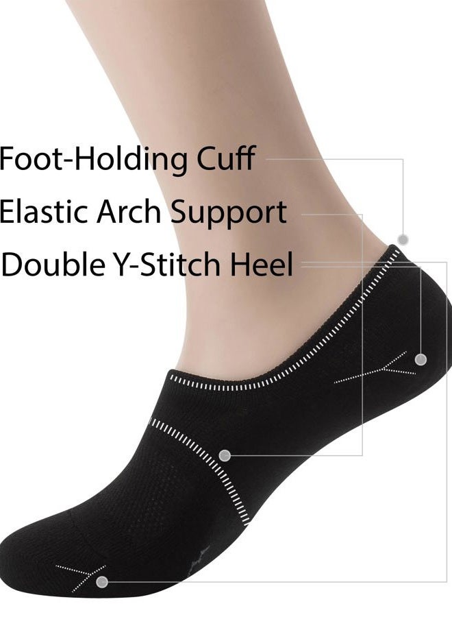 Pro Mountain No Show Socks Wide Toe Box For Health Bunion Unisex Size S to X-Large Cotton Cushion Footies, 4color Assorted 4 Pairs, M - Image 5