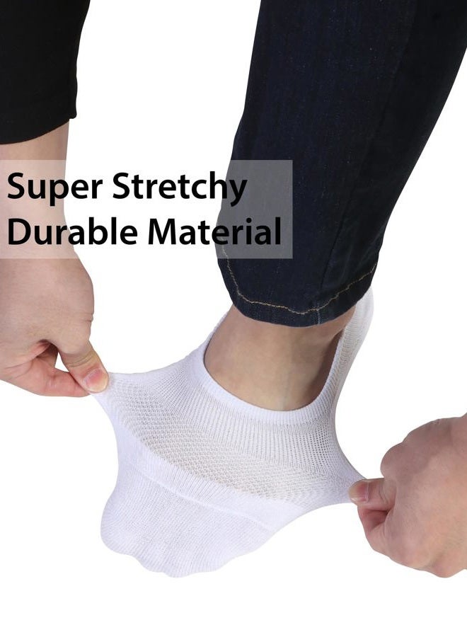 Pro Mountain No Show Socks Wide Toe Box For Health Bunion Unisex Size S to X-Large Cotton Cushion Footies, 4color Assorted 4 Pairs, M - Image 4