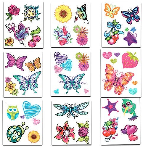 SAVVi Crenstone Glitter Tattoos ~ 50 Dazzling Designs ~ Hearts, Butterflies, Flowers, and More! - Image 2