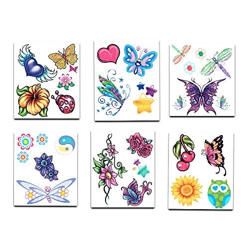 SAVVi Crenstone Glitter Tattoos ~ 50 Dazzling Designs ~ Hearts, Butterflies, Flowers, and More! - Image 3