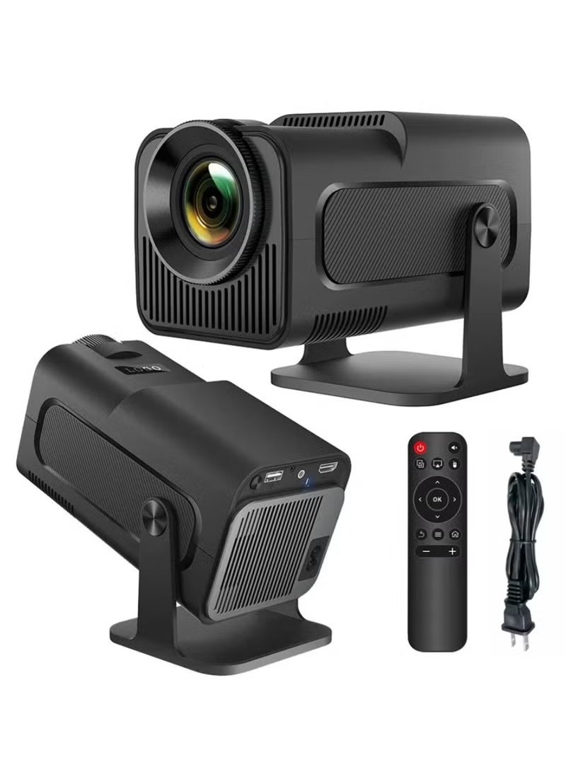 LIXES New HY320 Portable Auto Keystone Projector, Native 1080P Smart Projector FHD 4K Supported 10000 Lumens With WiFi 6, BT 5.0, 180 Degree Rotation, Built-in Android 11.0 Built In Speaker Video Projector Outdoor Projector 390 ASNI Compatible With TV Stick/HDMI/USB/PS5/iOS/PS4 Black - Image 1