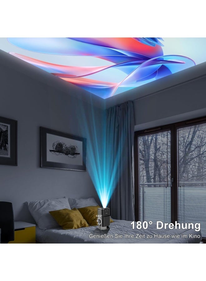 LIXES New HY320 Portable Auto Keystone Projector, Native 1080P Smart Projector FHD 4K Supported 10000 Lumens With WiFi 6, BT 5.0, 180 Degree Rotation, Built-in Android 11.0 Built In Speaker Video Projector Outdoor Projector 390 ASNI Compatible With TV Stick/HDMI/USB/PS5/iOS/PS4 Black - Image 3