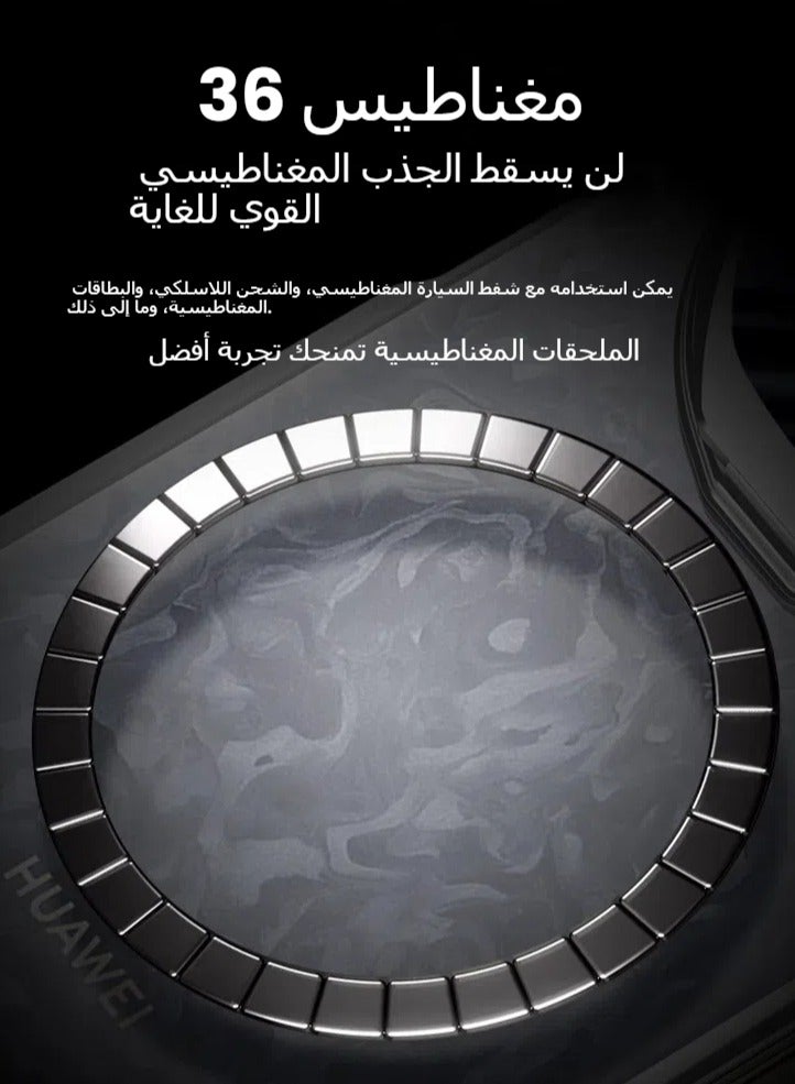 عام الغطاء المغناطيسي متوافق مع هاتف Huawei Mate X6 [يحتوي على حامي شاشة مدمج]، مع حامل معدني للكاميرا وغطاء شفاف مطلٍ مقاوم للصدمات يدعم الشحن اللاسلكي. - Image 2