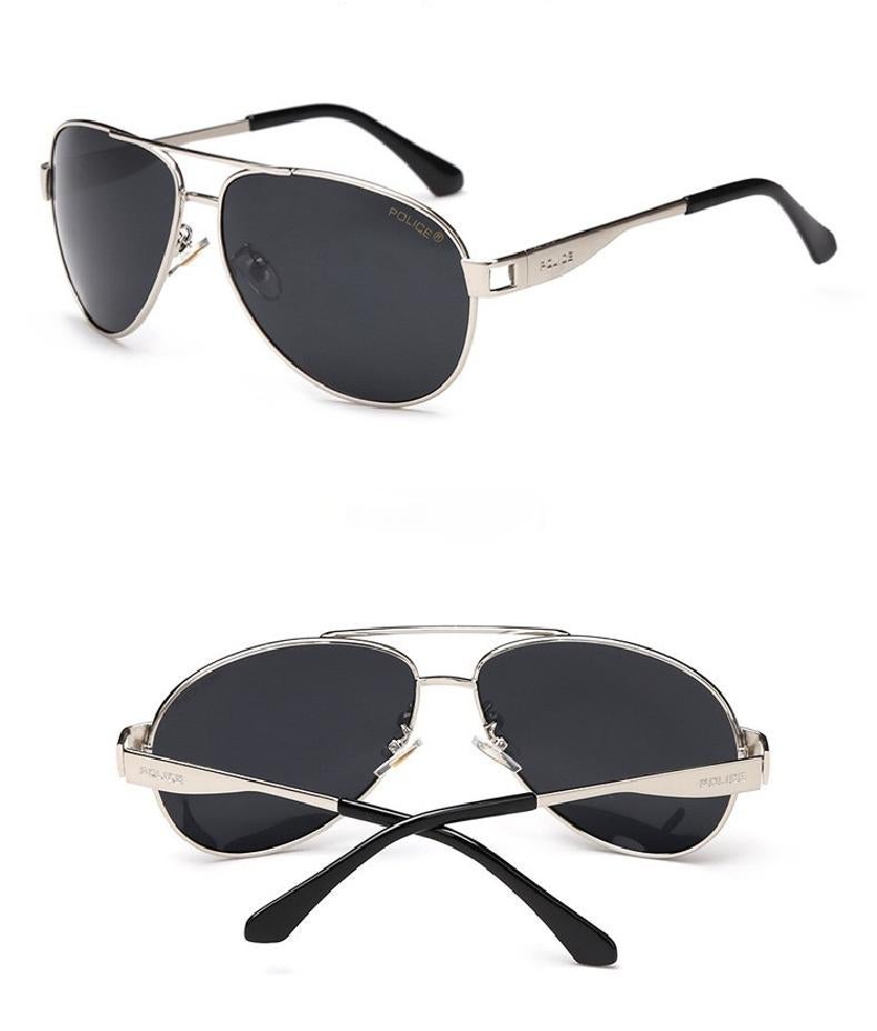 POLICE Polarized Sport Sunglasses for Men Driving Fishing Running with UV 400 Protection Sun Glasses with Sliver-Frame Grey Lenses - Image 4