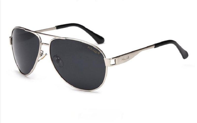 POLICE Polarized Sport Sunglasses for Men Driving Fishing Running with UV 400 Protection Sun Glasses with Sliver-Frame Grey Lenses - Image 2