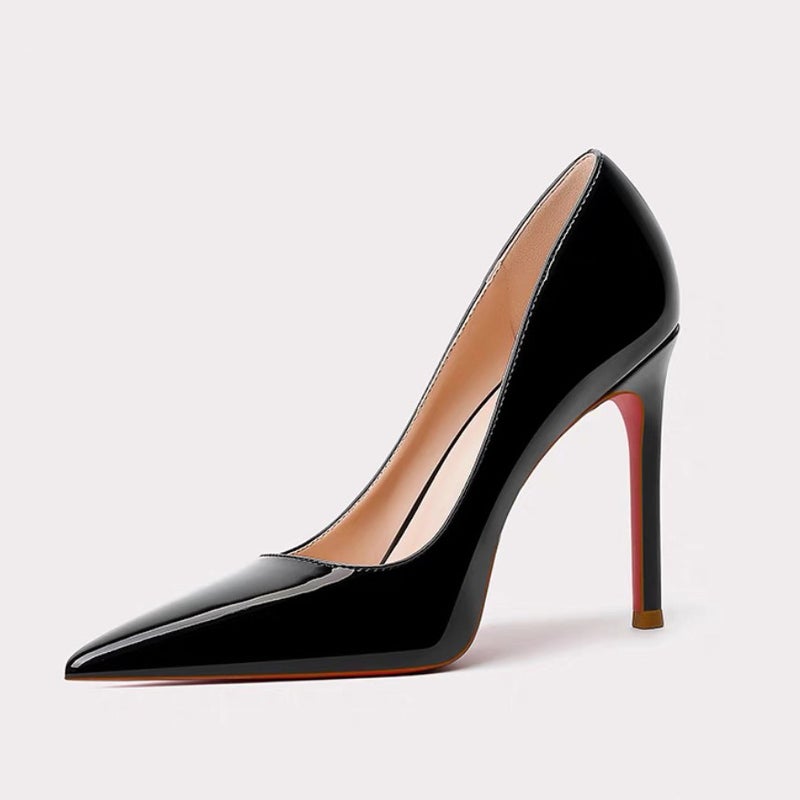 Ready Stock Dropshipping Huizhou Shipped Side Hollow Nude High Heels Red Sole Stiletto Flats Feminine Pumps - Image 1