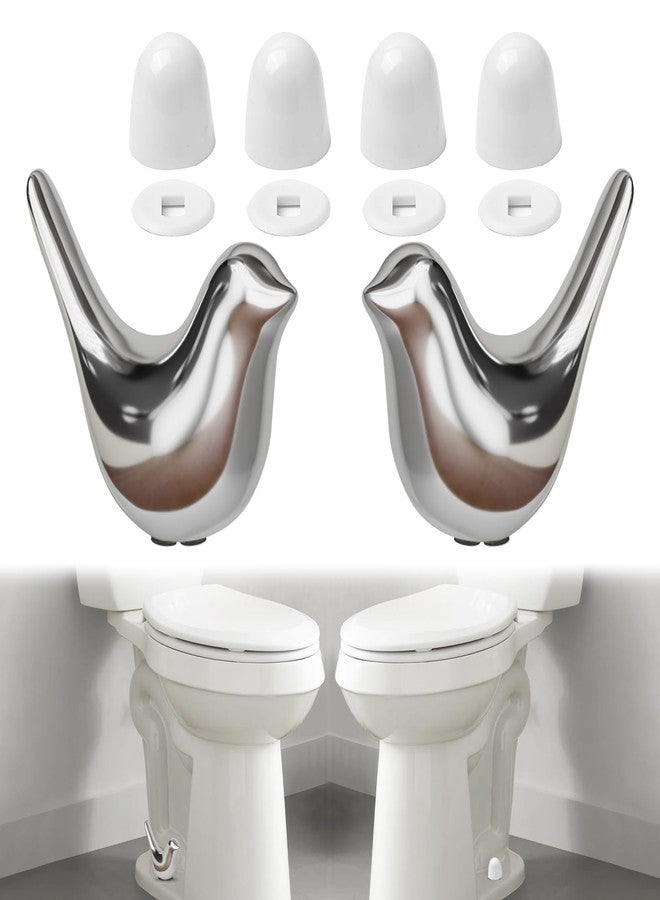 MENNTY 2pcs Ceramic Grey Bird Toilet Floor Bolt Caps with 4pcs Toilet Bolt Caps Toilet Bolt Caps Cute Bathroom Decor - Image 1