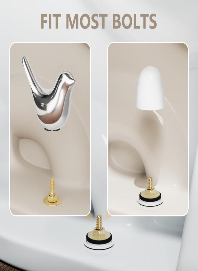 MENNTY 2pcs Ceramic Grey Bird Toilet Floor Bolt Caps with 4pcs Toilet Bolt Caps Toilet Bolt Caps Cute Bathroom Decor - Image 4