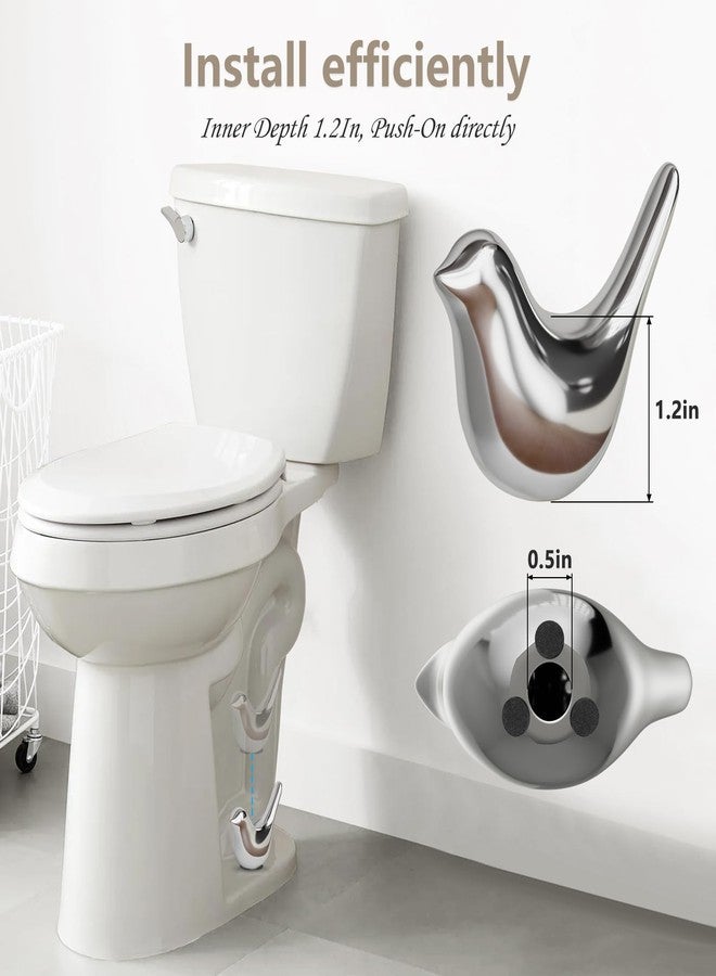MENNTY 2pcs Ceramic Grey Bird Toilet Floor Bolt Caps with 4pcs Toilet Bolt Caps Toilet Bolt Caps Cute Bathroom Decor - Image 2