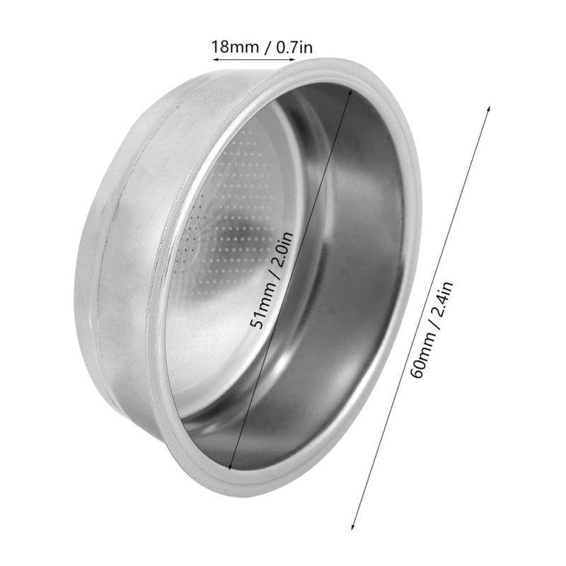 Garosa Coffee Filter Basket Stainless Steel Strainer, Cup 51mm Single Layer Non Pressurized Filter Basket Strainer Fit for - Image 2