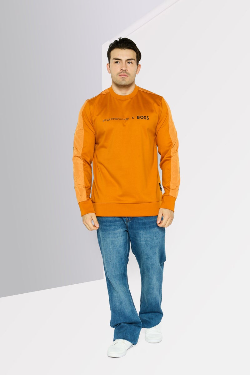 BOSS Porsche x Boss Men Crew Neck Sweater, Orange - Image 2