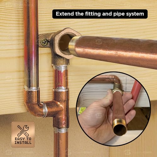 SUPPLYGIANT 12" Long Brass Nipple Pipe Fitting with 1/2" Nominal Diameter and NPT Ends - Image 5