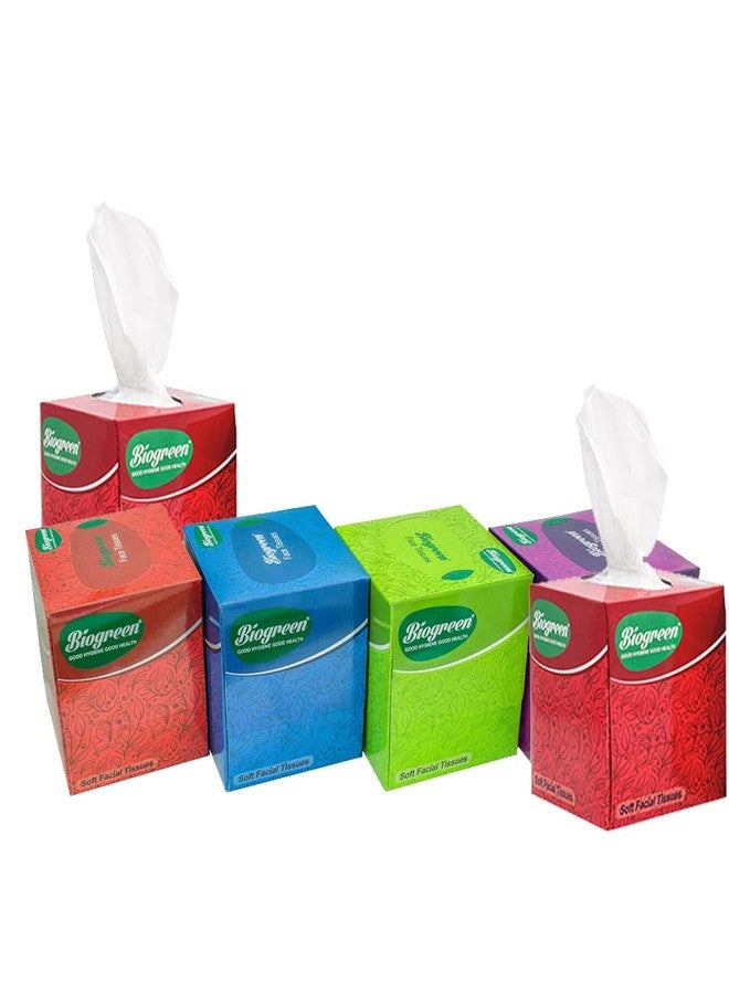 Biogreen Cube Facial Tissue Pack of 6 | 80 pulls in each box cube facial tissue for car box - Image 1