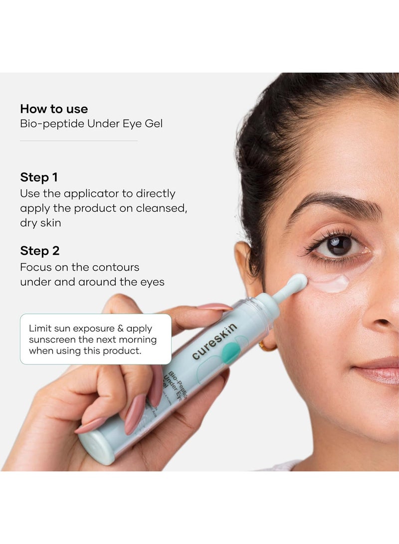 Cureskin Eye Care Combo | Eye Brow & Lash Oil | Bio-Peptide Under Eye Gel to Reduce Dark Circles | Eyelash Growth Serum | Under Eye Cream for Dark Circles for Women and Men | Lash Serum for Eyelash Growth - Image 4