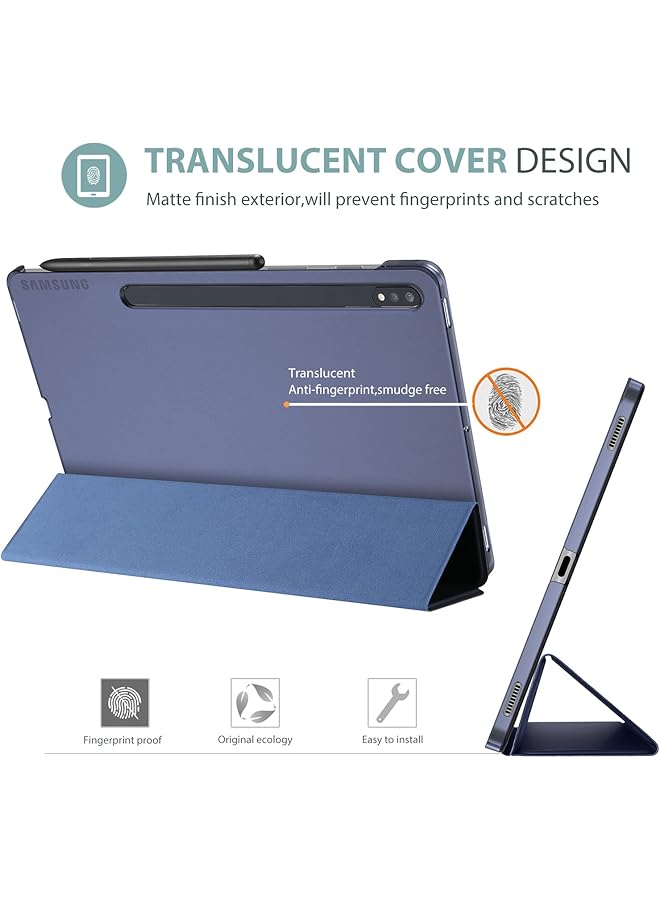 Procases Galaxy Tab S8 Tab S7 11 Inch Case Protective Slim Case Folio Hard Back Stand Smart Cover For 11 Inch Galaxy Tab S8 2022 Galaxy Tab S7 2020 Sm-X700 X706 T870 T875 T878 -Navy - Image 3