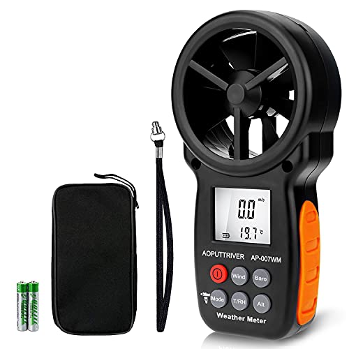 AOPUTTRIVER Digital Anemometer Barometer Handheld Anemometer, Wind Speed Meter for Wind Speed/Temperature with Wind Chill & Relative Humidity, Altitude, Barometric Pressure measure for HVAC CFM Shooting -AP-007WM - Image 1