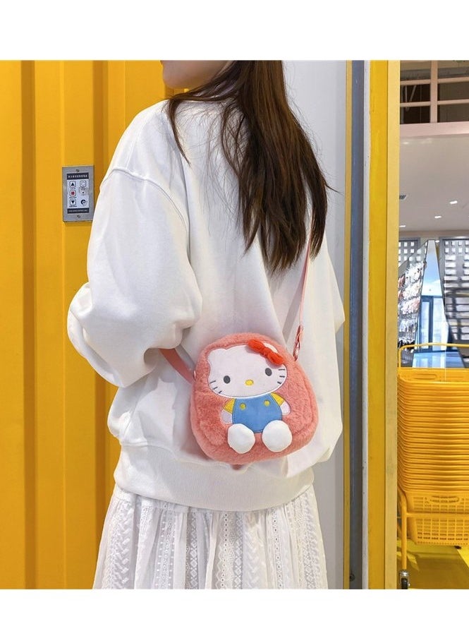 Sanrio HelloKitty Plush Backpack, Mini Cartoon Double Strap Shoulder Bag, Soft Fluffy Casual Backpack for child  - Image 2