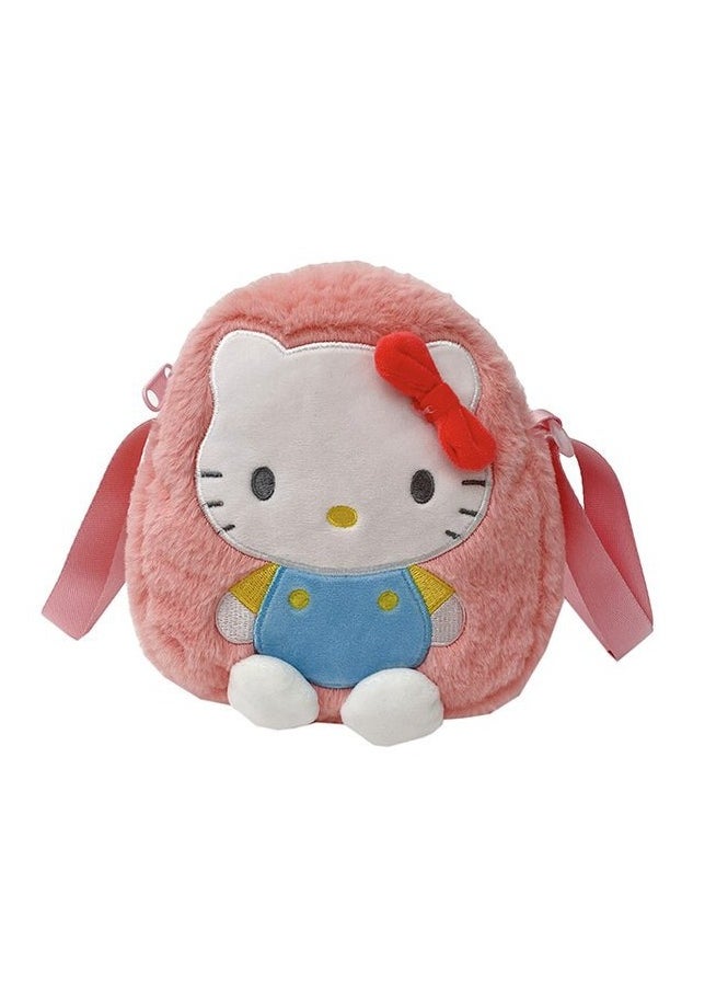 Sanrio HelloKitty Plush Backpack, Mini Cartoon Double Strap Shoulder Bag, Soft Fluffy Casual Backpack for child  - Image 1
