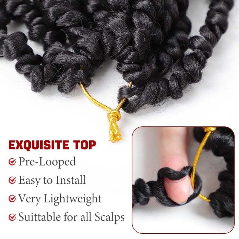 VIOLET Passion Twist Crochet Hair 6 Inch 9 Packs Natural Black Passion Twist Hair Short Twist Hair Prelooped Crochet Hair for Black Womenï¼ˆ1Bï¼Œ6 Inchï¼Œ9 Packsï¼‰ - Image 4