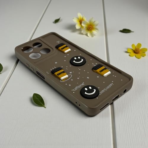 SBMS Silicone Back Cover Case for Motorola G67 Power / G57 Power | Cute Fun 3D Cartoon, Coffee Design Silicone Case | Camera Protection Bump | Shockproof Case for Moto G57 Power 5G (Coffe Mug Brown) - Image 4