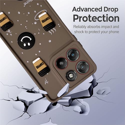 SBMS Silicone Back Cover Case for Motorola G67 Power / G57 Power | Cute Fun 3D Cartoon, Coffee Design Silicone Case | Camera Protection Bump | Shockproof Case for Moto G57 Power 5G (Coffe Mug Brown) - Image 3