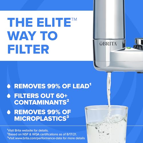 Brita Faucet Mount Water Filter System Chrome NoWait Filtration Easy Install MultiUse Tap Water Filter for Kitchens Bathrooms Small Spaces - Image 3