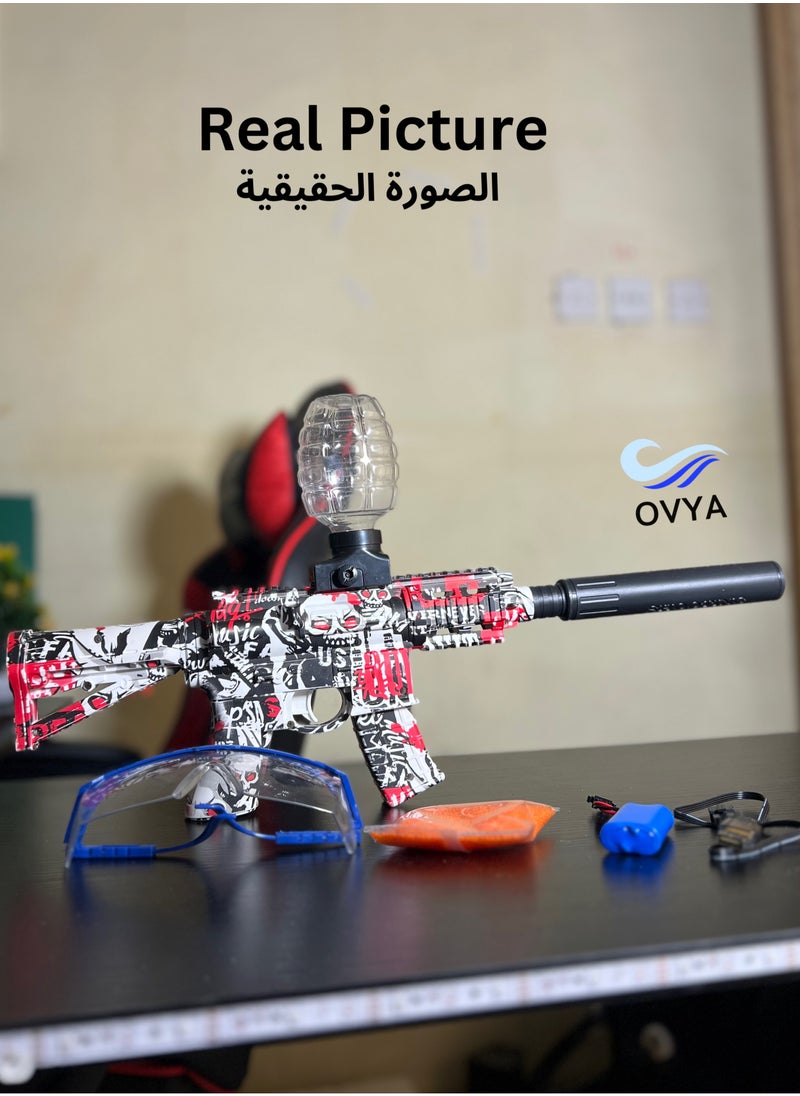 أوڤيا بندقية لعبة مسدس جل كهربائي من Ovya، مسدس جل تلقائي M416 صديق للبيئة مع 20000 رصاصة ونظارات واقية، لعبة أنشطة ممتعة وفي الهواء الطلق للأطفال  - Image 4