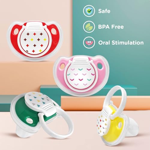 Mee Mee Pacifier Ultra Light Soft Silicone Nipple | BPA Free | Oral stimulatory | Teether | Air Flow Shield Pacifier for Babies Pack of 4 (Assorted) - Image 2