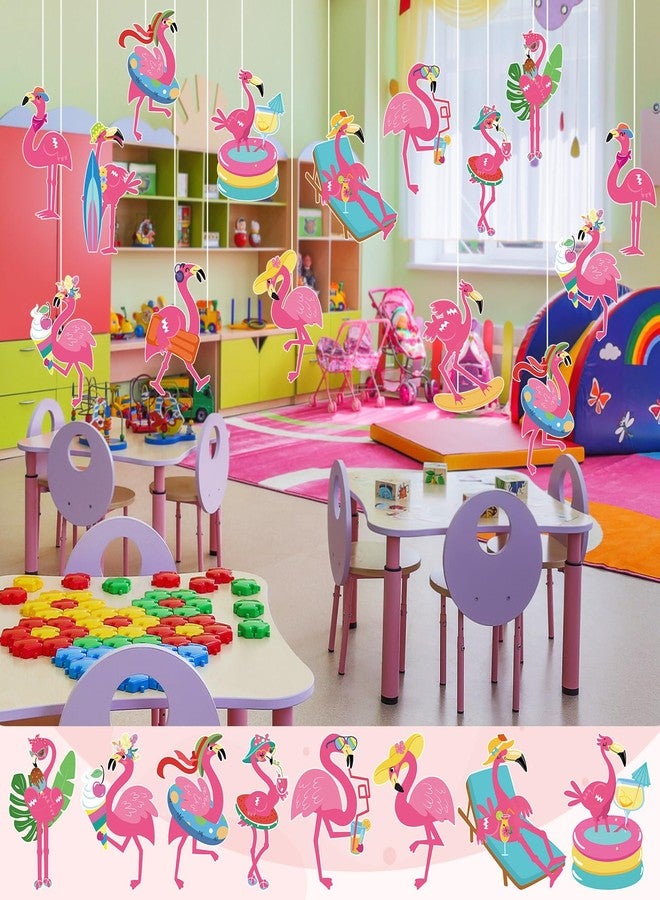 Cholemy 200 Pcs Flamingo Theme Party Decor Summer Luau Pink Flamingo Cutouts Tropical Hawaiian Party Supplies Yard Signs Decor Paper Cutting with Glue Point for Bulletin Border Classroom Birthday - Image 5