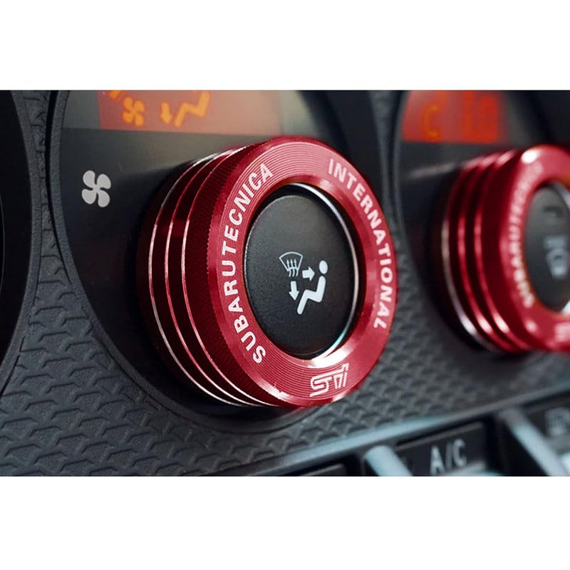 Xotic Tech Red AC Control Knob Ring Covers for Subaru BRZ & Toyota 86 - Image 4