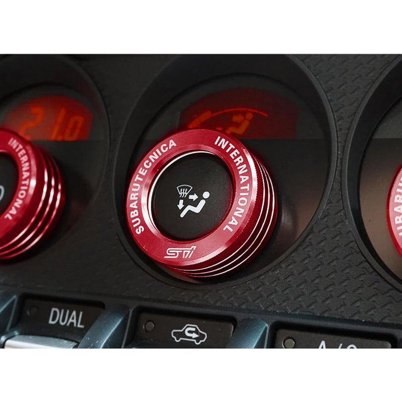Xotic Tech Red AC Control Knob Ring Covers for Subaru BRZ & Toyota 86 - Image 5