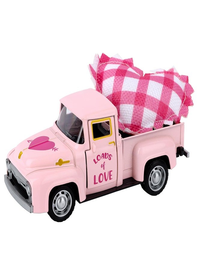 Lemicin Pink Valentine's Day Mini Metal Truck, Heart-Shaped Pickup with Removable Hearts, Decorative Figurine for Home Decor - Image 1