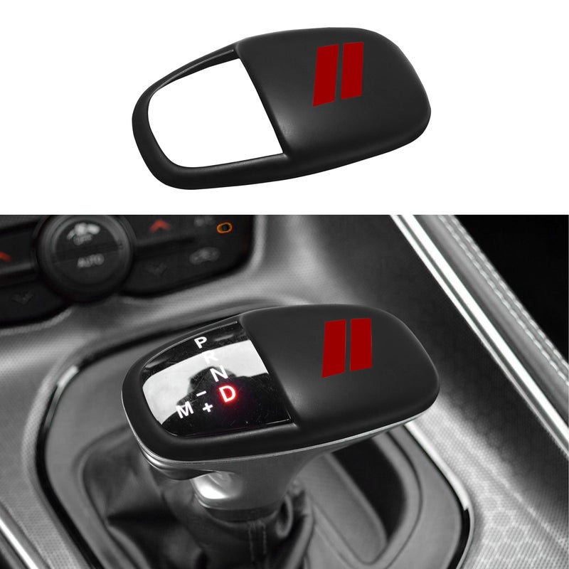 SENSHINE Gear Shift Knob Head Cover Trim for Dodge Charger Accessories 2015-2023 Challenger 2015-2023 2024 Durango 2016-2025 2026 ABS Interior Shell Insert Decoration Protector Gear Shifter Cover (Matte Red) - Image 1