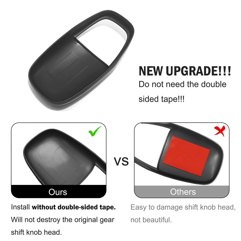 SENSHINE Gear Shift Knob Head Cover Trim for Dodge Charger Accessories 2015-2023 Challenger 2015-2023 2024 Durango 2016-2025 2026 ABS Interior Shell Insert Decoration Protector Gear Shifter Cover (Matte Red) - Image 3