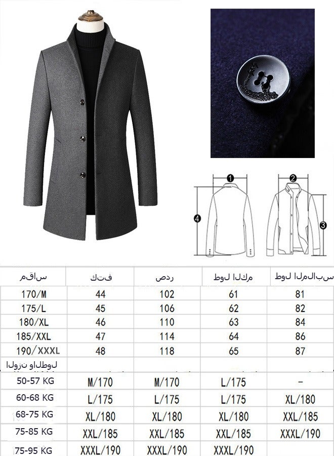 Beauenty Button Detailed Coat Grey - Image 3