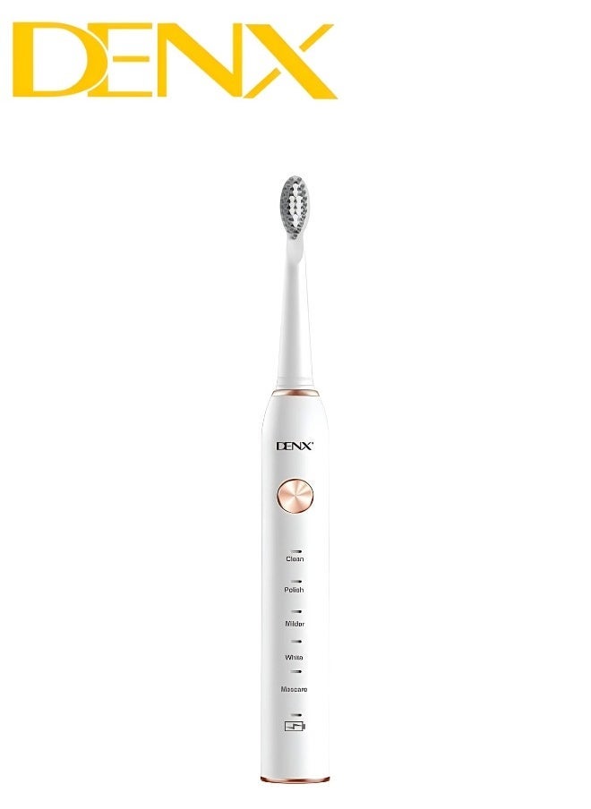Denx Electric Toothbrush With 3 Brush Heads, Ultrasonic Motor, 5 Modes, Rechargeable, Ipx7 Waterproof, Electric Toothbrush For Adults And Teens Dx2579 - Image 3