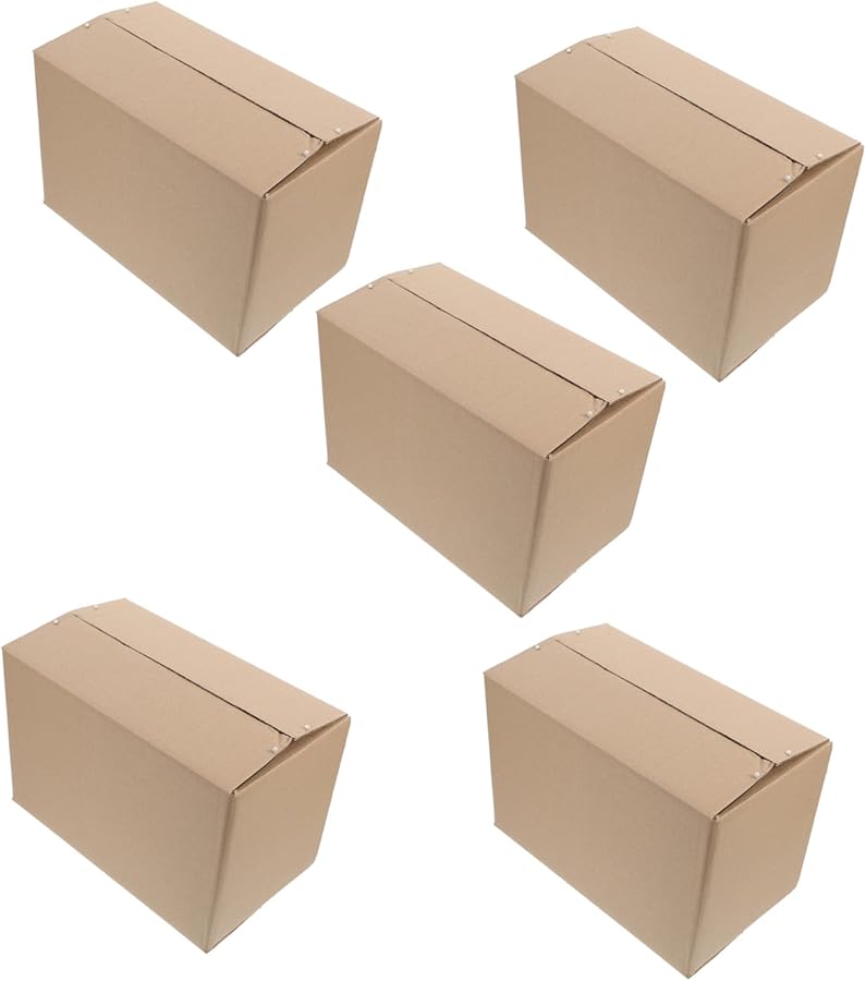 5pcs Sturdy Brown Kraft Paper Shipping Boxes for Mailing Packaging Moving Storage - Image 2