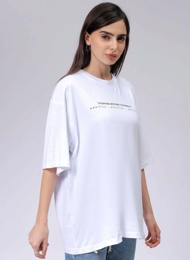 Freehand Women Regular Fit Typography Printed Crew Neck Short Sleeve T-Shirt