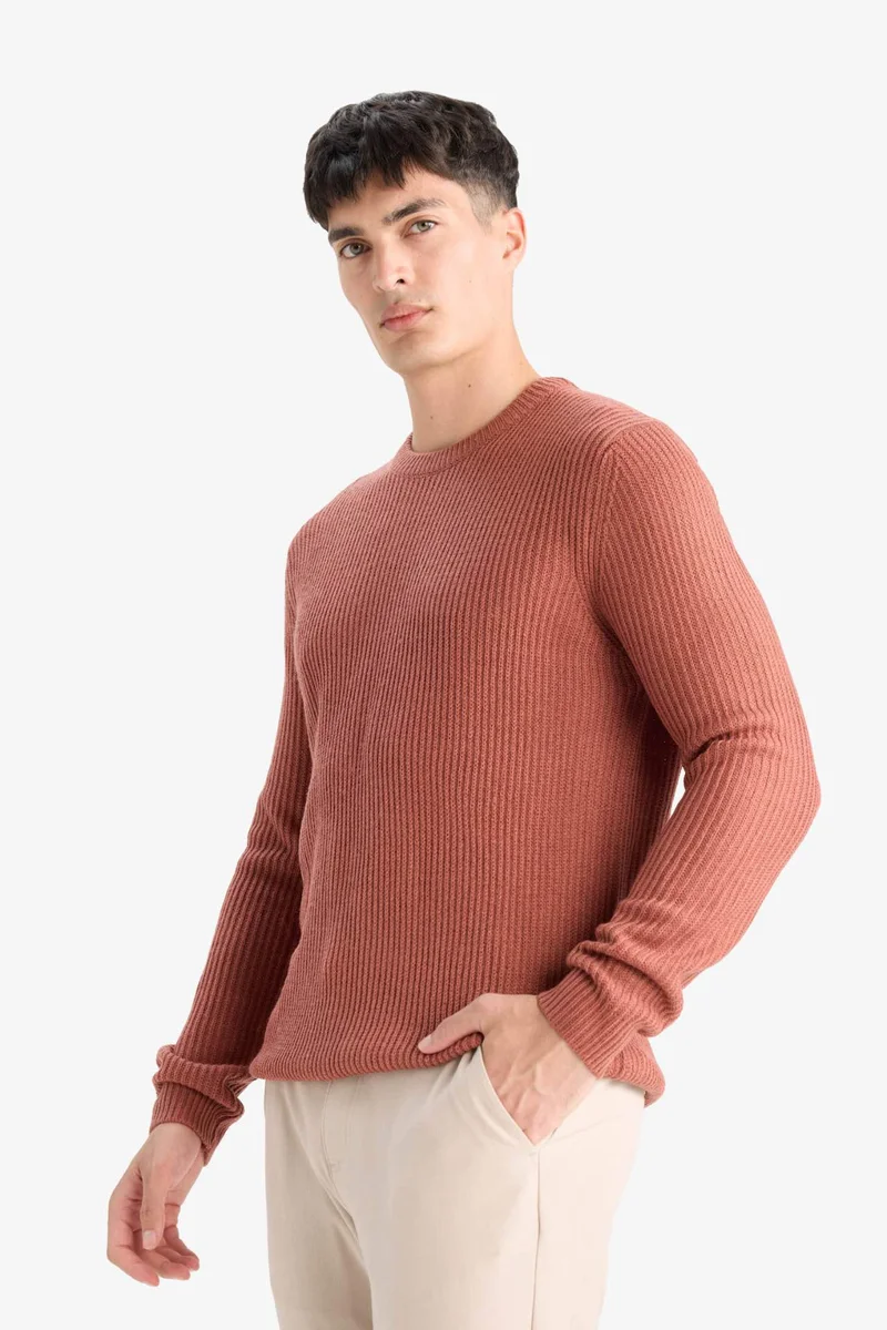 Defacto  Standard Fit Crew Neck Knitwear Pullover for Men | Best Price UAE