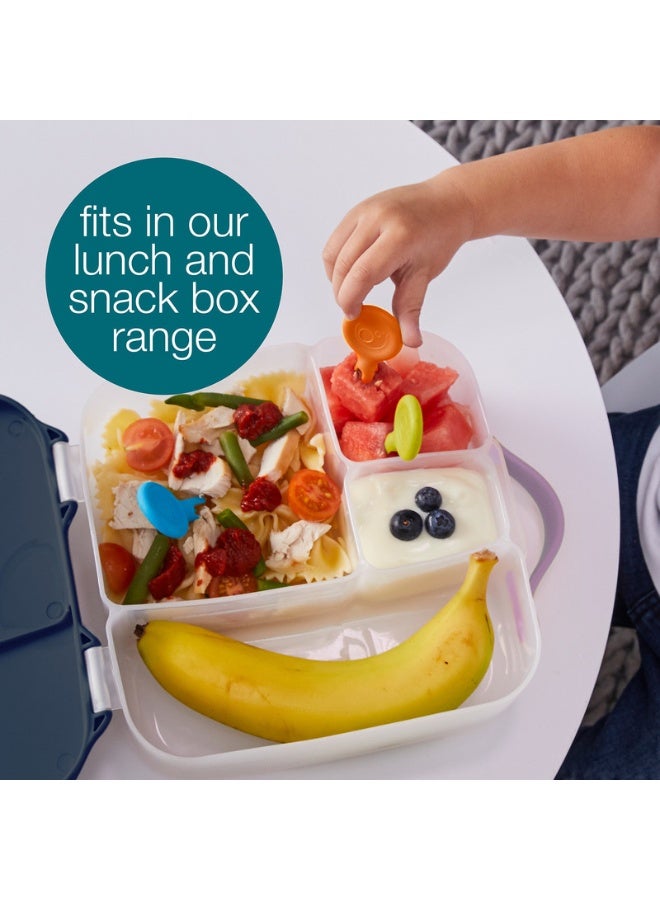 b.box Mini Flork – 3 Pack, Toddler Training Utensil for Self-Feeding, Soft, Safe, and Reusable, Fun Mealtime Essential, 3pcs Set - Image 3