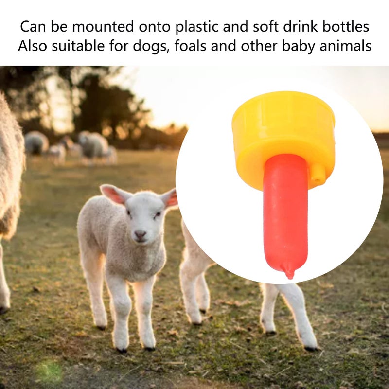 Gavigain 10Pcs Goat Nursing Nipple,Resilient Silicone Milk Drink Bottle Nipple for Animals,Sheep Nursing Feeder Nipple for Orphaned Small Animal Feed,Soft Rubber Pacifier for Nursing Lambs and Goat - Image 3