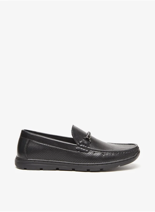 ال بي ال من شو اكسبرس Men's Textured Slip-On Moccasins