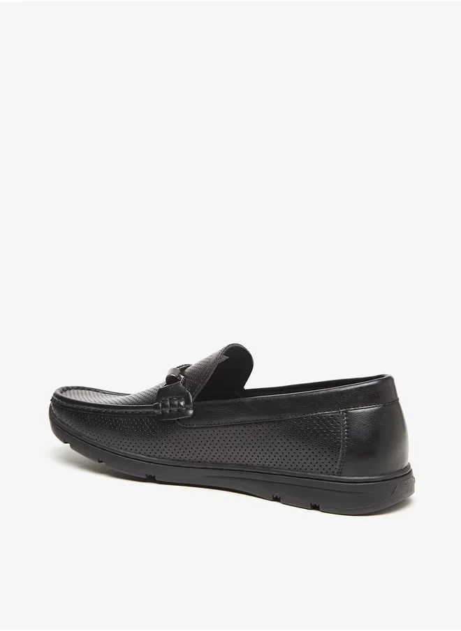 ال بي ال من شو اكسبرس Men's Textured Slip-On Moccasins