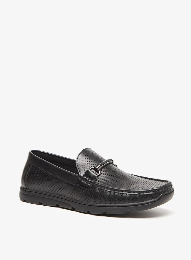 ال بي ال من شو اكسبرس Men's Textured Slip-On Moccasins
